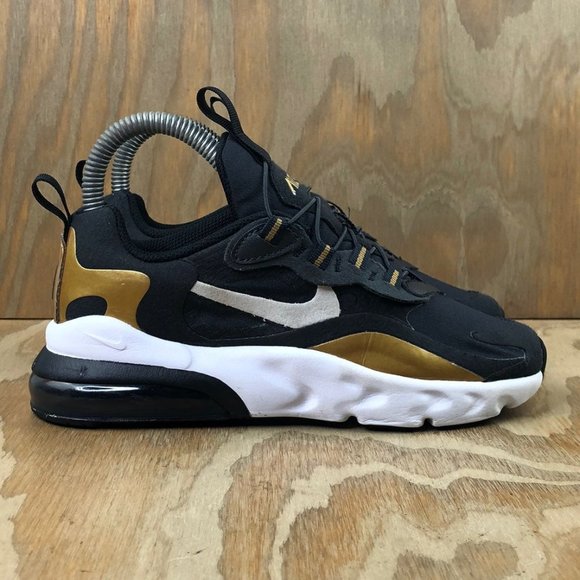 Nike Shoes Nike Air Max 27 React Gs Youth Black Gold Poshmark